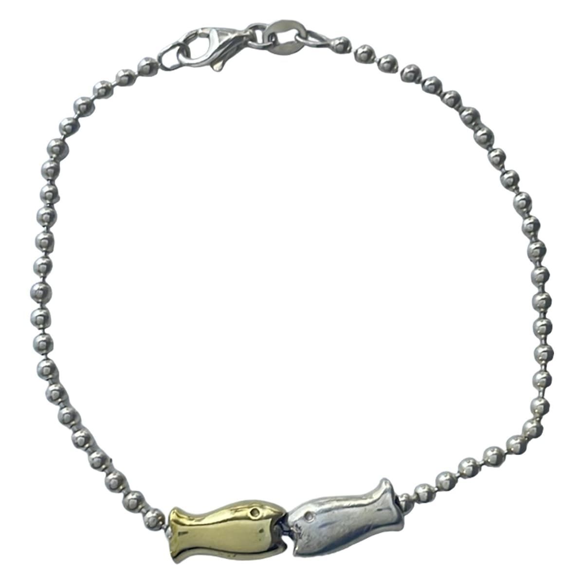 Clioblue クリオブルー ブレスレット - シルバー×ゴールド サカナ|ボールチェーン