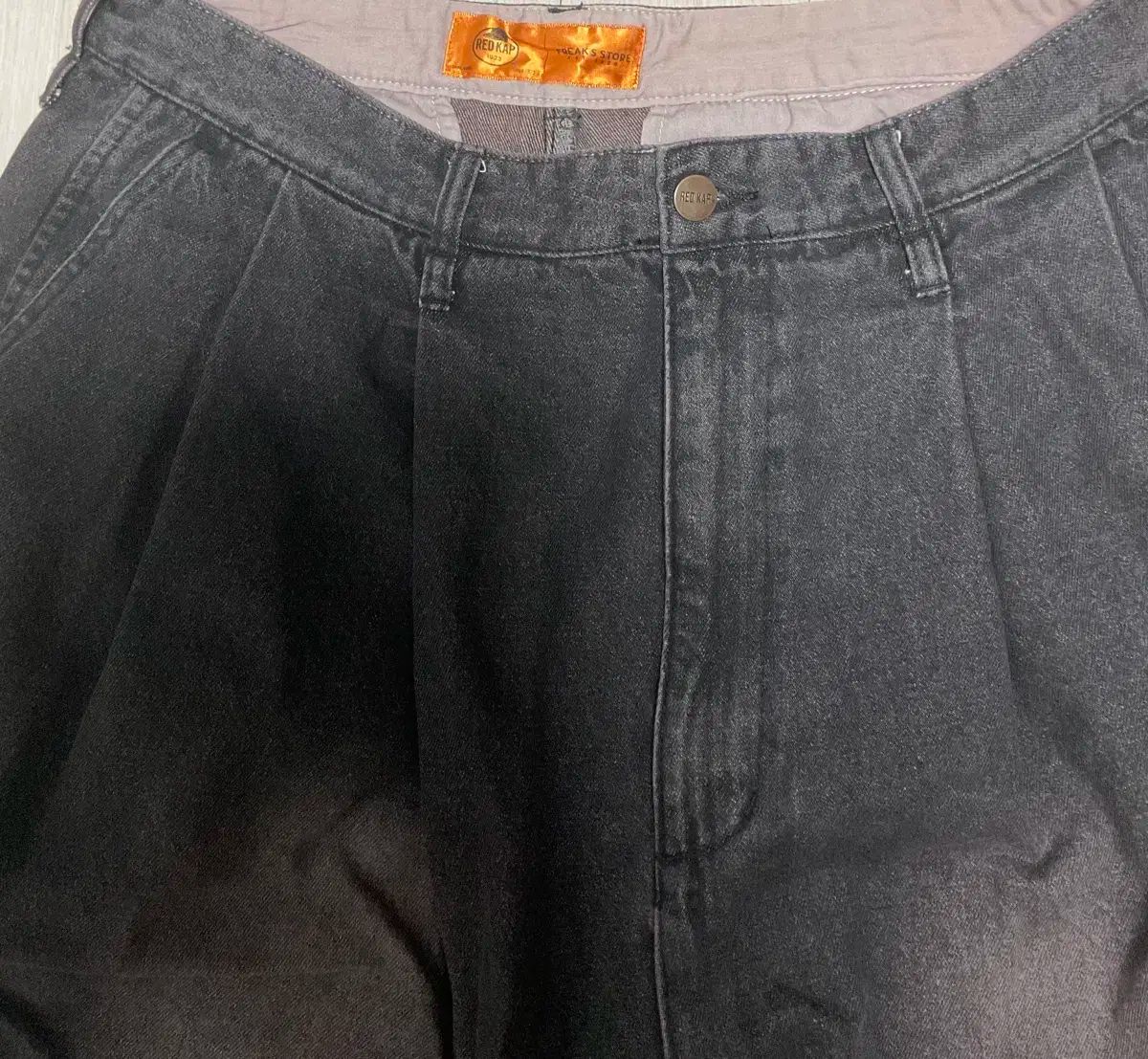 FREAK S STORE x レッドキャップ ツータック バギー ワイド デニム ブラック