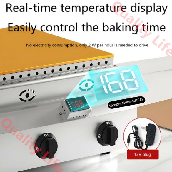 ガスカウンタートップスフレマシン 業務用ワッフルトースターワッフルメーカー どら焼き製造機 リアルタイム温度表示 家庭用キッチンレストランベーカリースナックバー用 WWW_KANDAIZUMI_COM