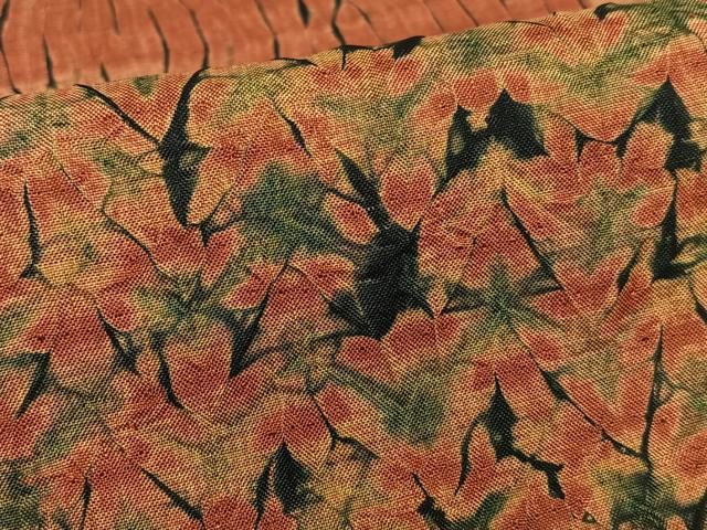 平和屋着物○上質な紬 絞り 段違い文 正絹 逸品 AAAZ0255zg