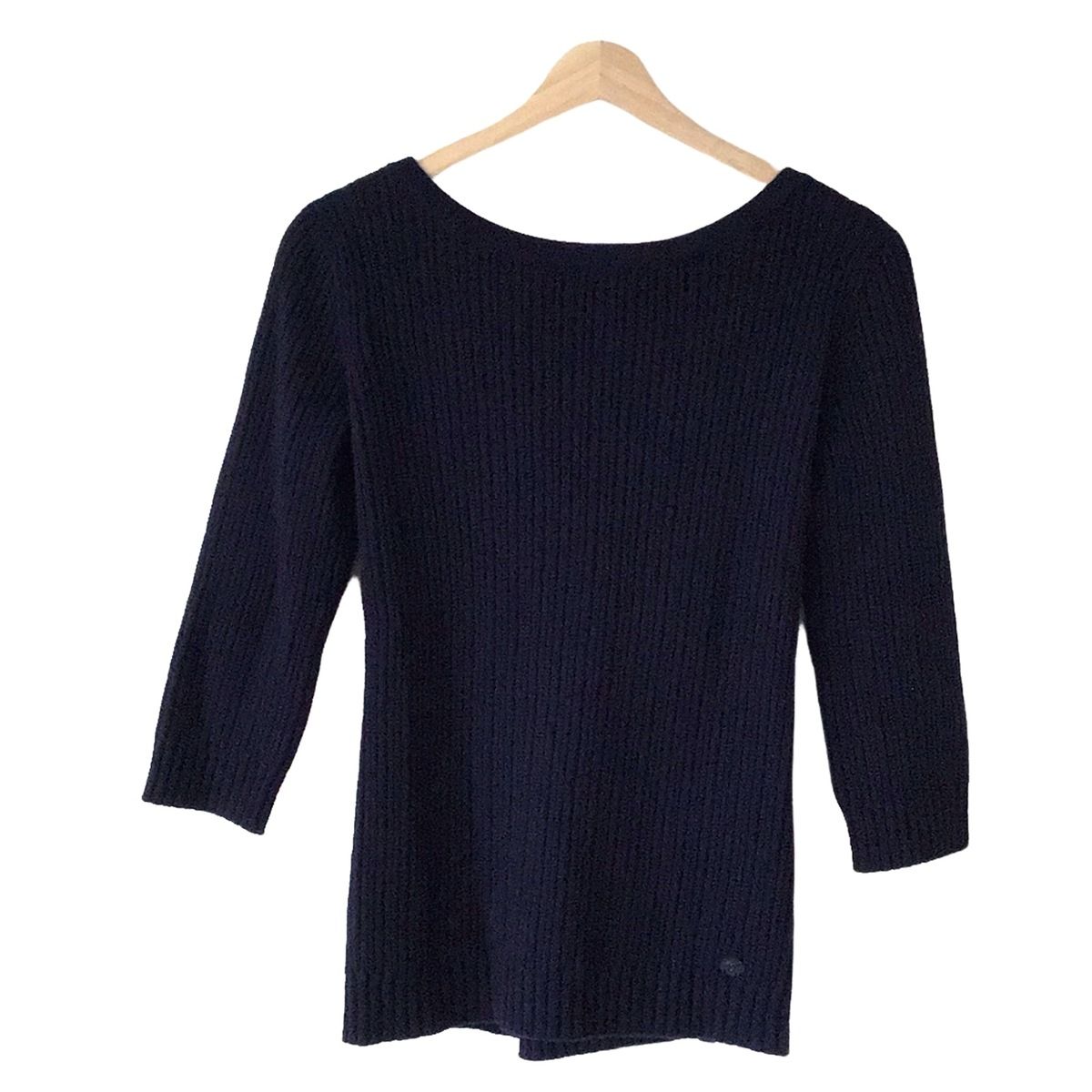 CHANEL - CHANEL(シャネル) 七分袖セーター サイズ36 S レディース - P42912 ダークネイビー カシミヤ/2011年 CHANEL(シャネル) 七分袖セーター サイズ36 S レディース
