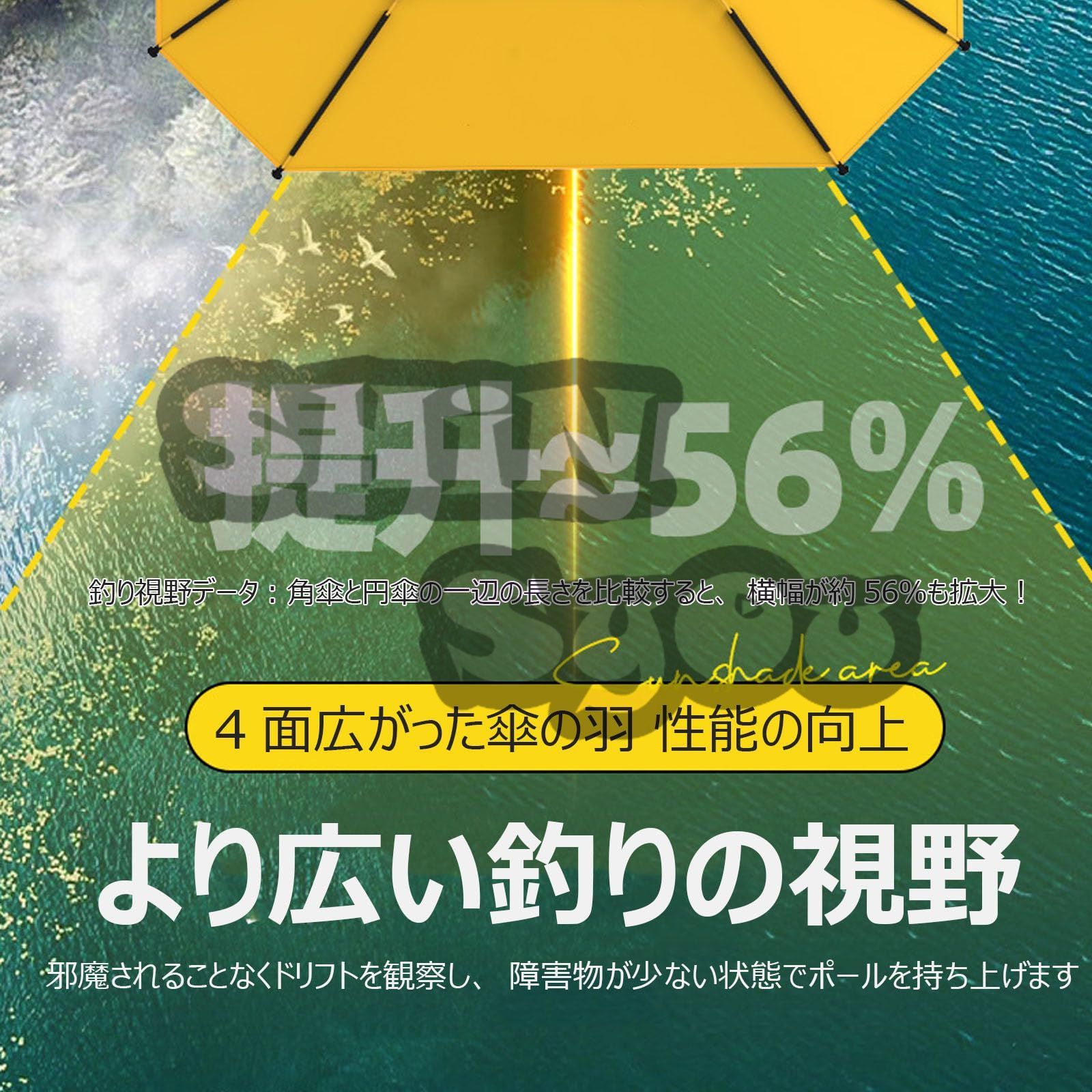 釣り傘 大型 屋外 風に強い 四角 パラソル フィッシングパラソル