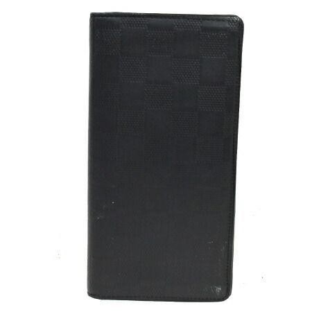【中古】 ルイヴィトン LOUIS VUITTON ポルトフォイユ ブラザ 二つ折り 長財布 ダミエ アンフィニ オニキス レザー N63010 04SC550
