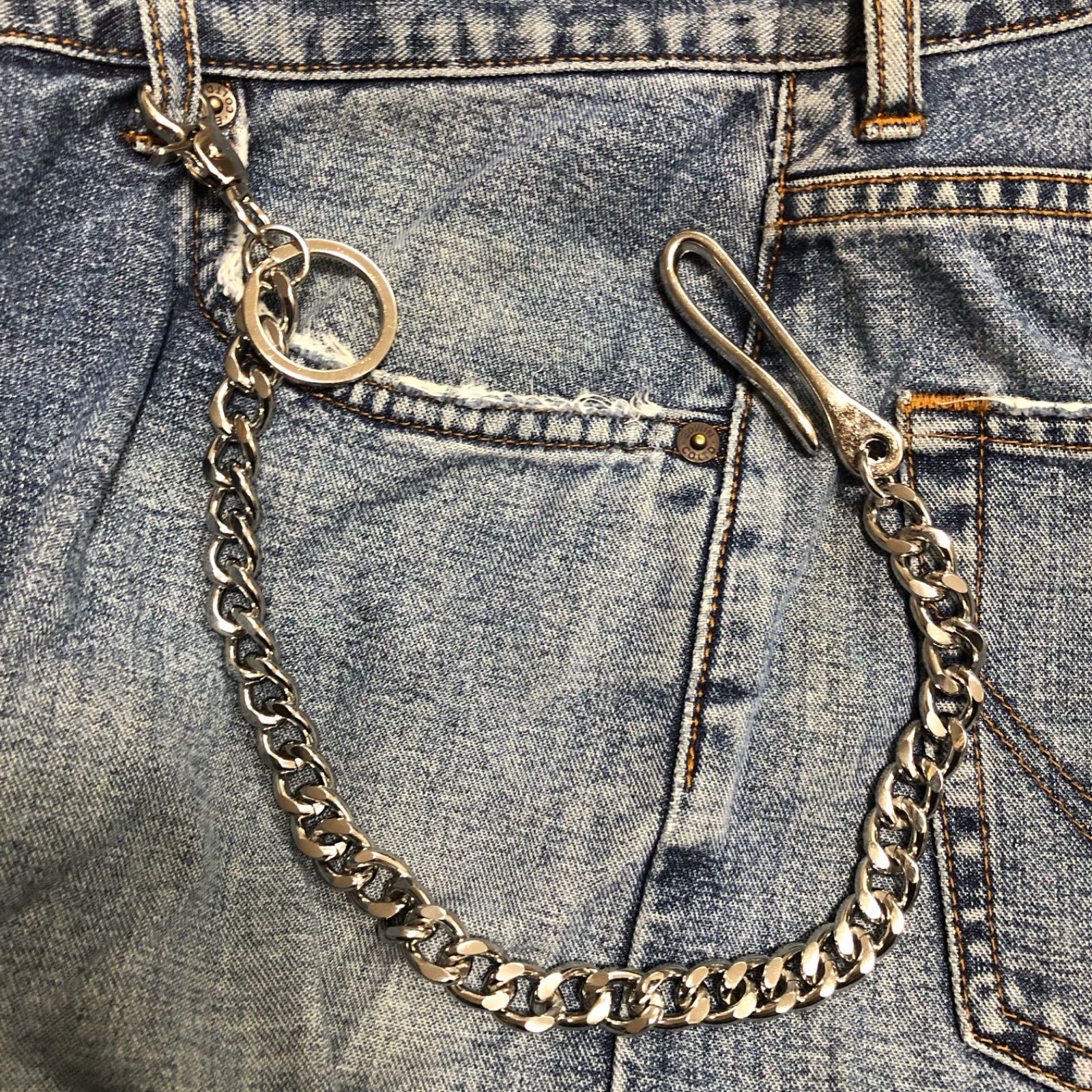 シンズスカルプチャー シルバー ウォレットチェーン 50cmおまけ財布