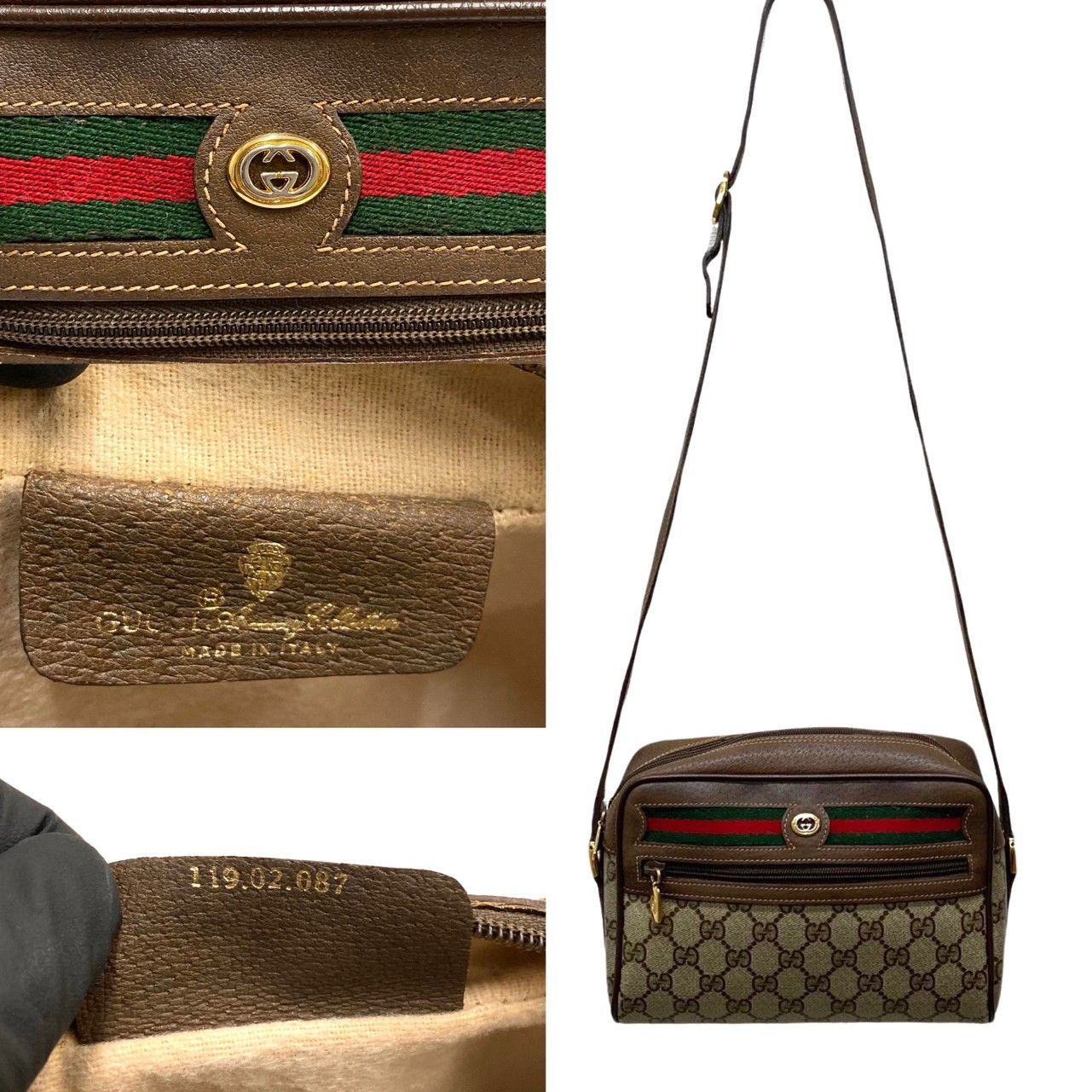 極 美品 GUCCI オールドグッチ グッチ ヴィンテージ シェリーライン GG