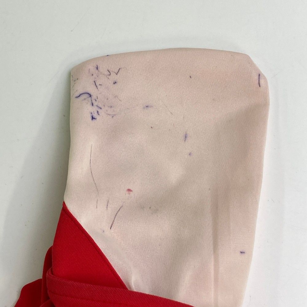 サイズ：36 ARCHIVIO アルチビオ 裏地付 スカート プリーツ切替 レッド