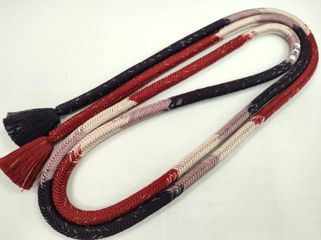 平和屋本店□極上 有職組紐道明 帯締め 奈良組 四色段 萬秋楽 金糸  