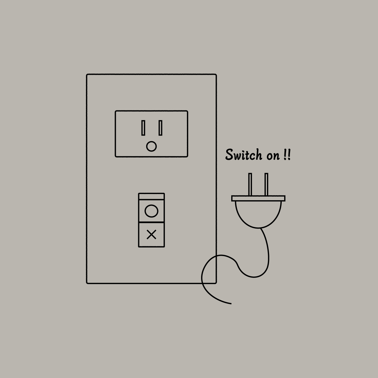 グラフィックTシャツ　Switch on White