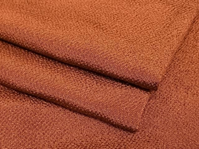 平和屋着物●上質な色無地 葡萄茶色 鬼しぼ縮緬 正絹 AABB6532zg