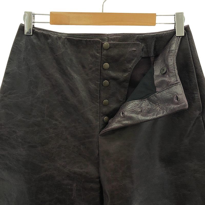 【美品】  GABRIELA COLL GARMENTS / ガブリエラコールガーメンツ | LEATHER FULL TROUSERS レザーパンツ | 2 | AUBERGINE | メンズ 美品】 GABRIELA COLL GARMENTS / ガブリエラコールガーメンツ