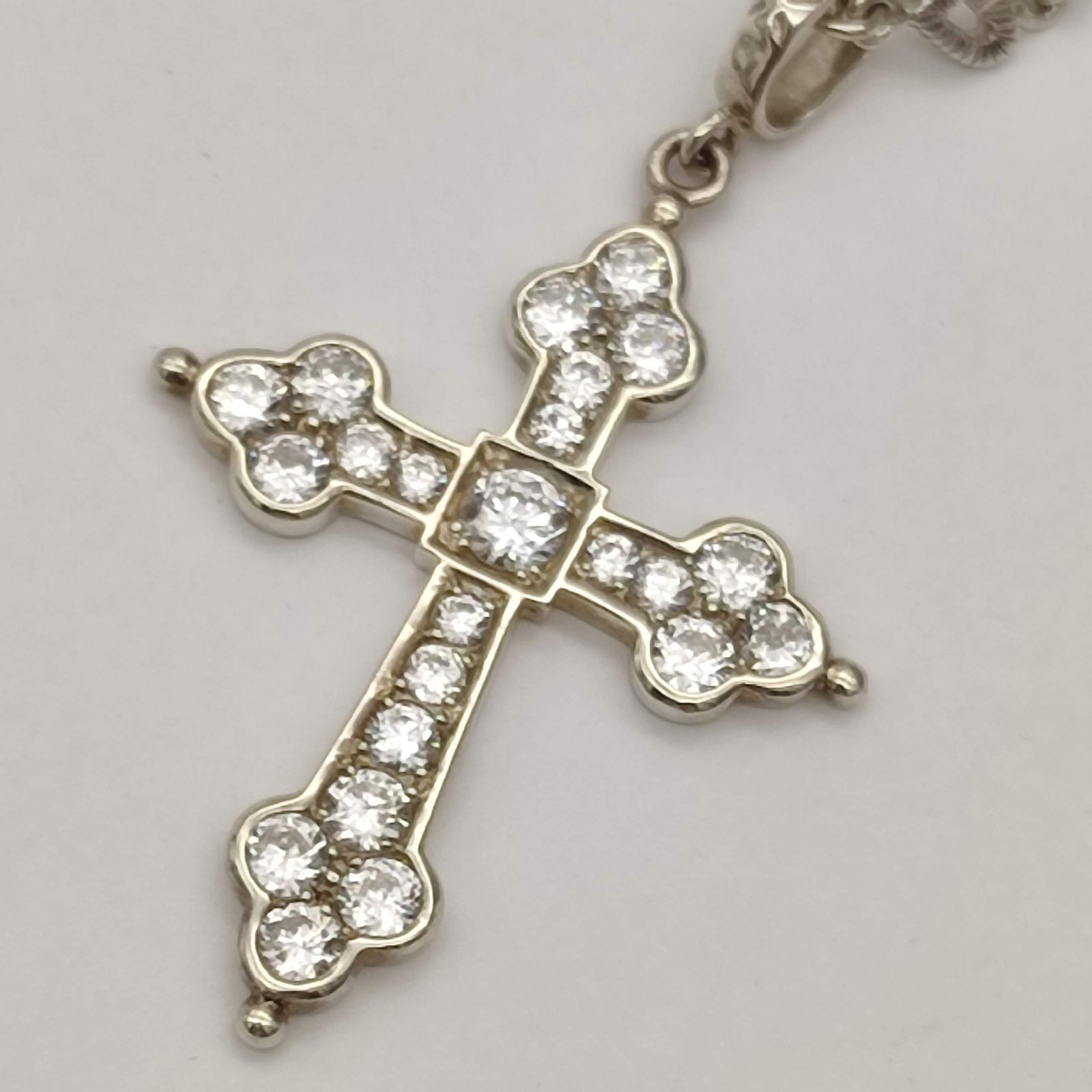 シルバー９２５ラージクロス ラージCHクロスペンダントWベイル/925 - buyers-ship