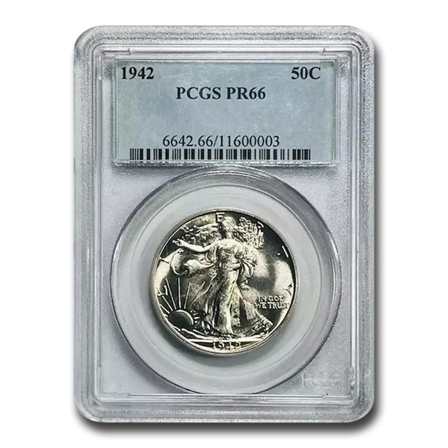 1942 Walking Liberty Half Dollar PR-66 PCGS