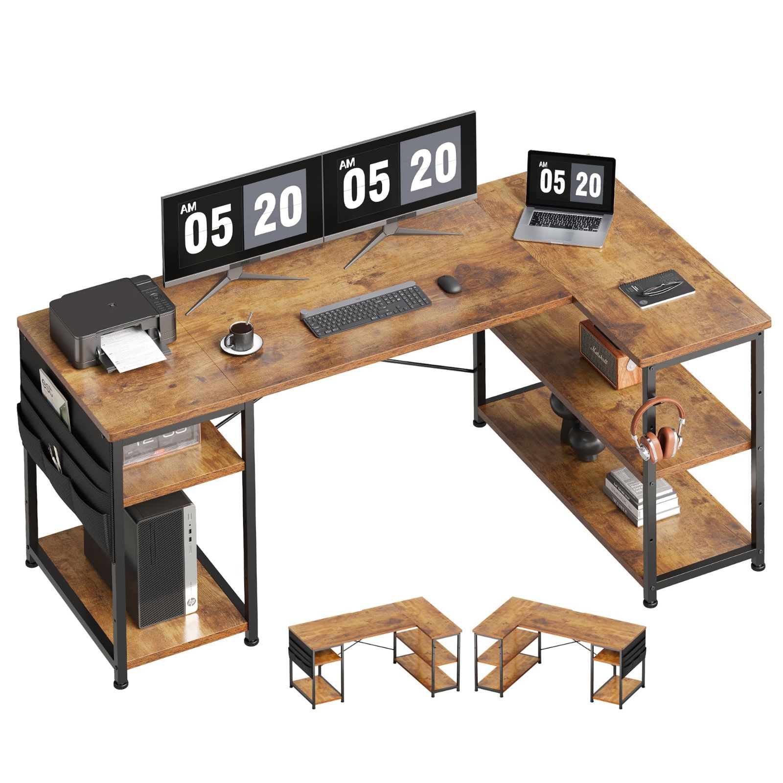 ゲーミングデスク 収納ラック付き