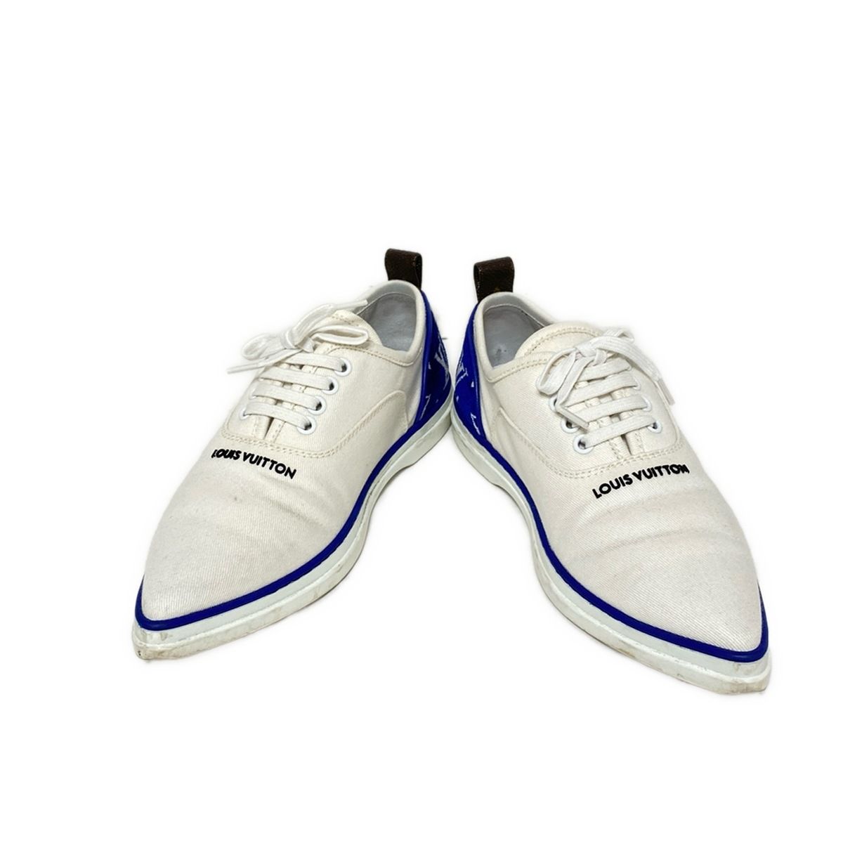 LOUIS VUITTON ルイヴィトン シューズ 37 レディース - 白×ブルー