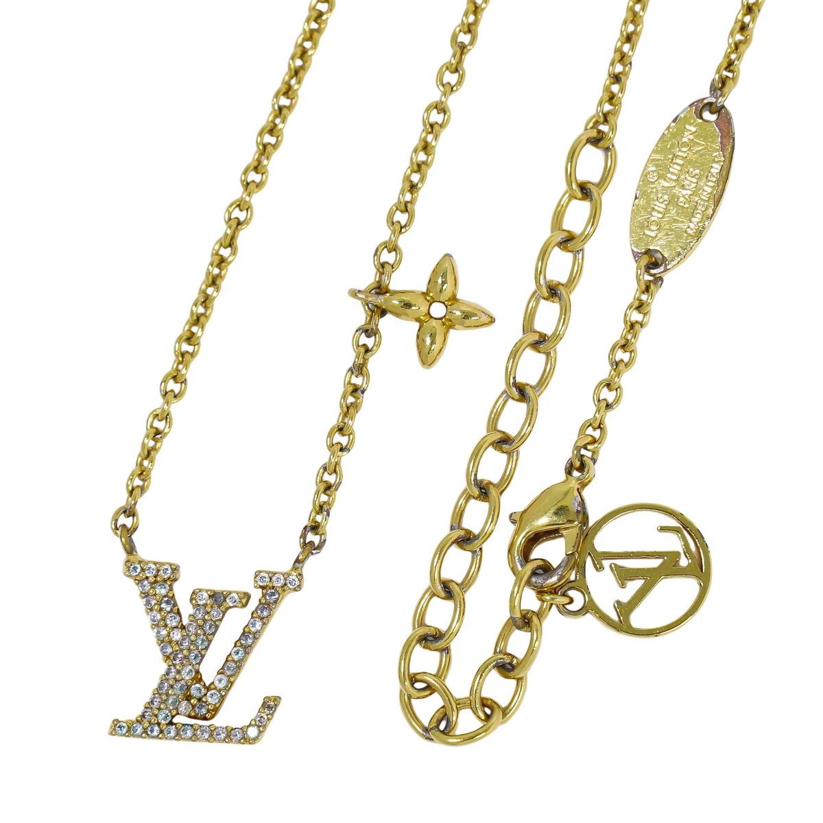 値下げLouis Vuitton ネックレス ラインストーン ロゴチャーム 今日だけ特価Louis Vuitton ネックレス ラインストーン ロゴチャーム