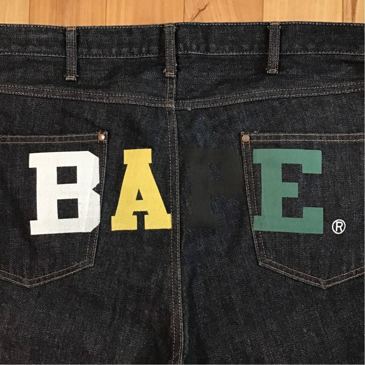 ☆大阪限定☆ Osaka color BAPE LOGO デニム ハーフパンツ L