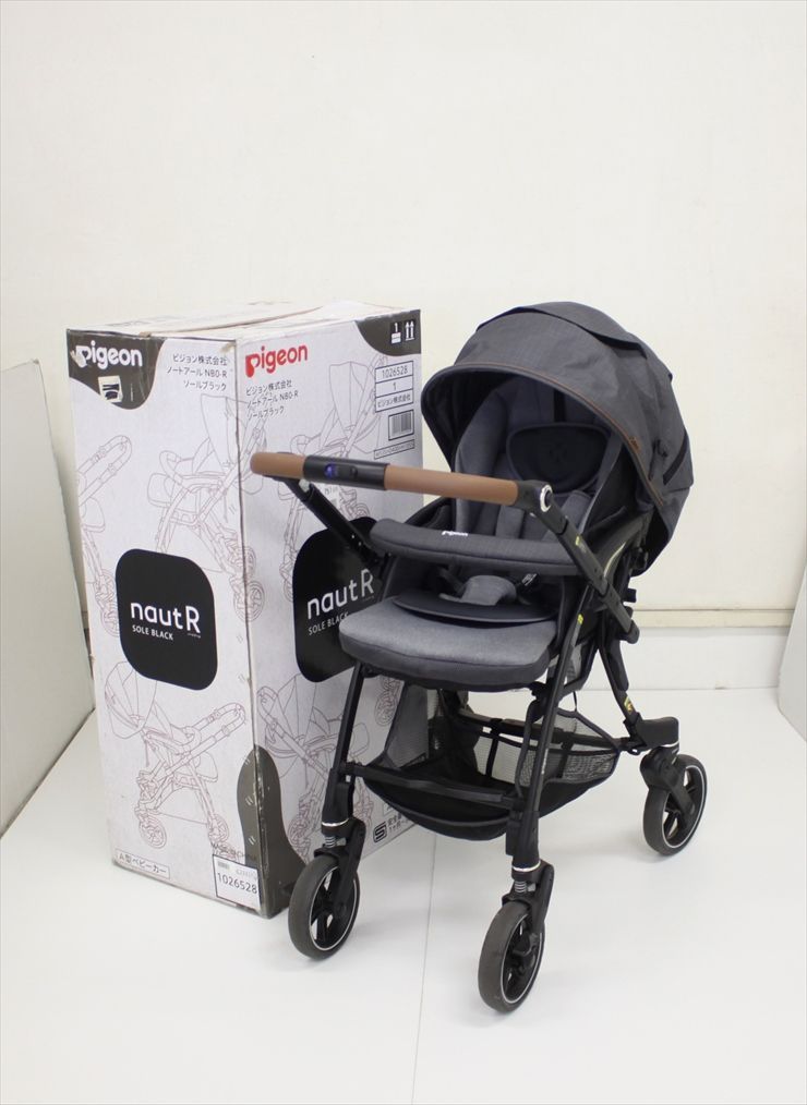 nautR NB0-R ノートアール ソールブラック ピジョン 両対面ベビーカー ハイシート62cm 生後1ヶ月～ クリーニング済み C2712525