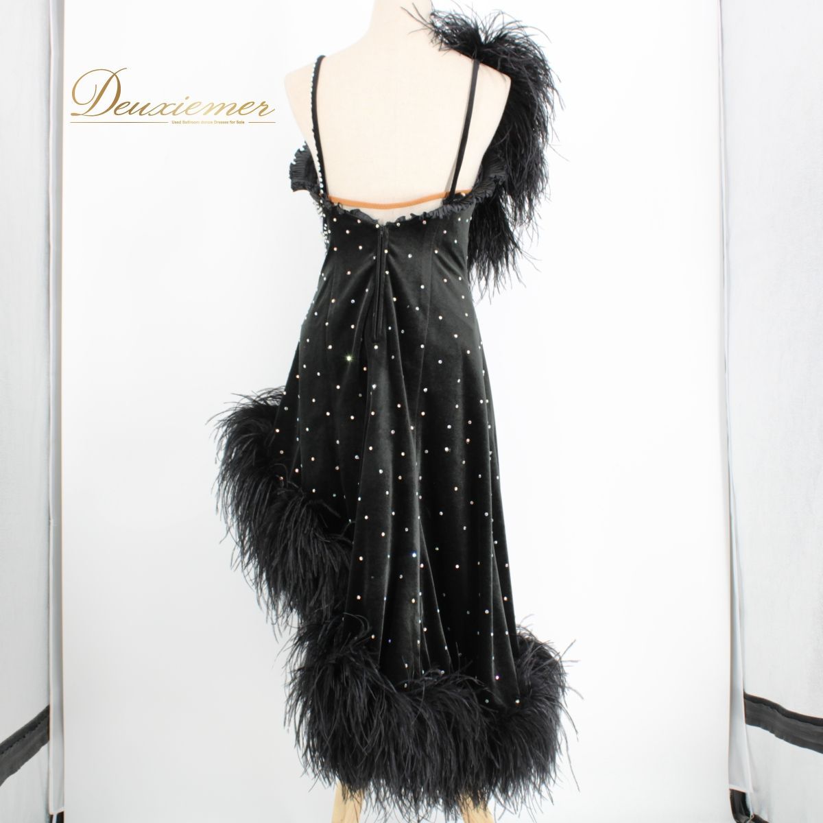 【社交ダンス衣装】ブラック dance fashion design room ラテン ドレス ワンピース 黒 ベロア ファー 羽 高級感 デモ 競技用 楽天市場】レディース ダンス衣装 ラテンダンス ワンピース