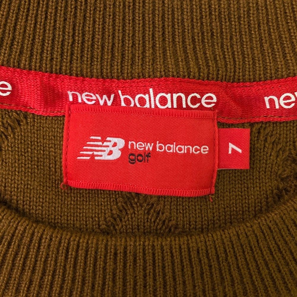 サイズ：7 NEW BALANCE GOLF ニューバランス  ウール混 ニットセーター  ブラウン系 [240101338261] ゴルフウェア メンズ ストスト サイズ：7 NEW BALANCE GOLF ニューバランス ウール混 ニット