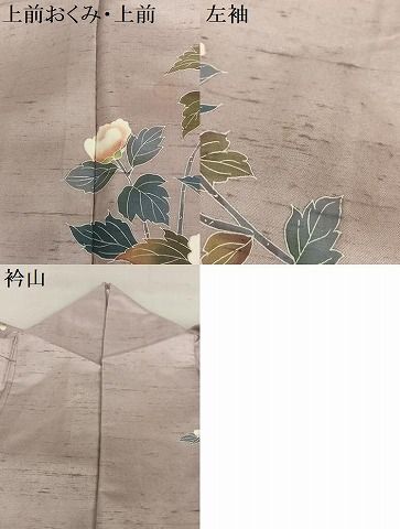 平和屋着物○訪問着 友禅 作家物 紬地 枝花文 正絹 逸品 AAAV7320zg