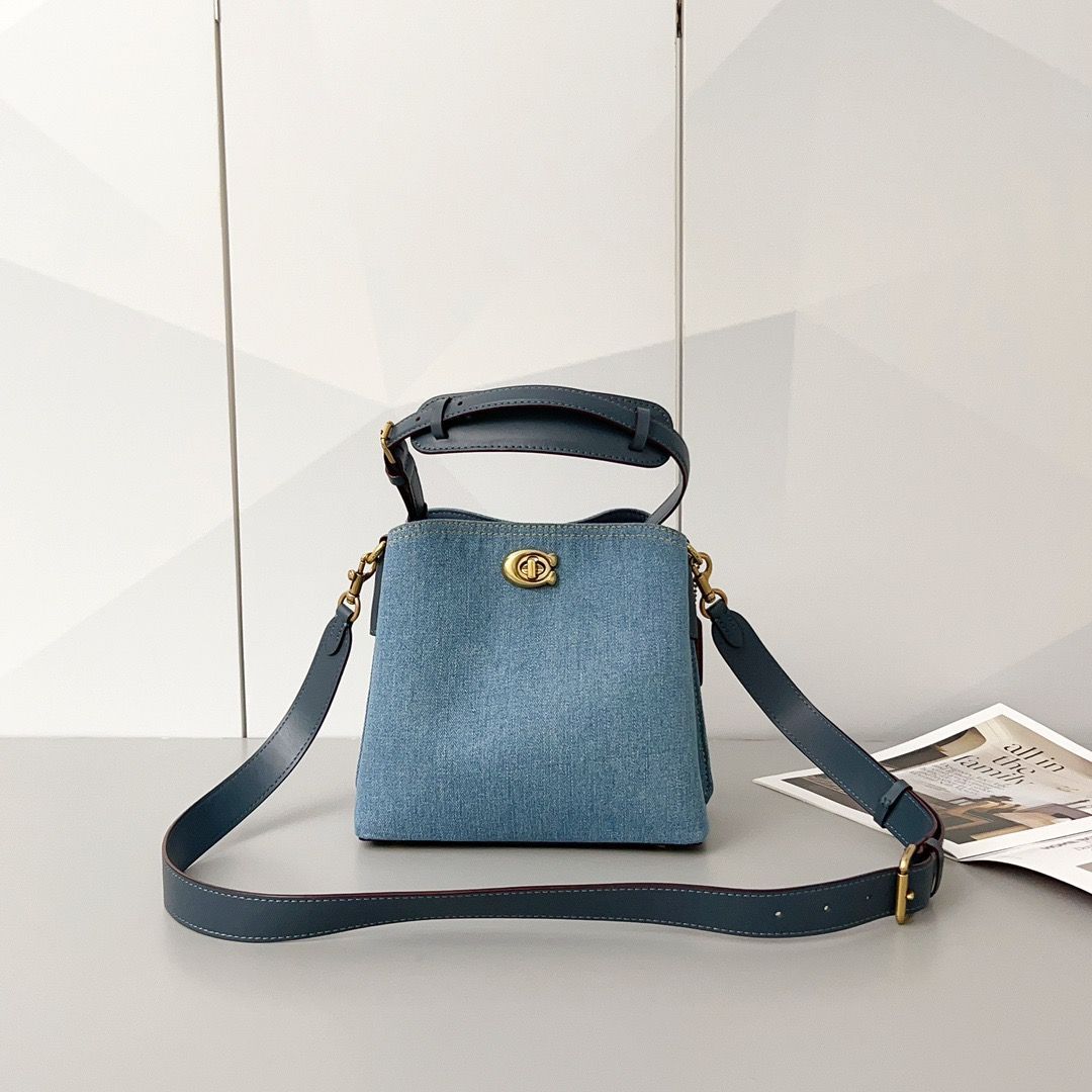 COACH 新作 CS241 シグネチャーC柄デニム 2WAYバケットバッグ  