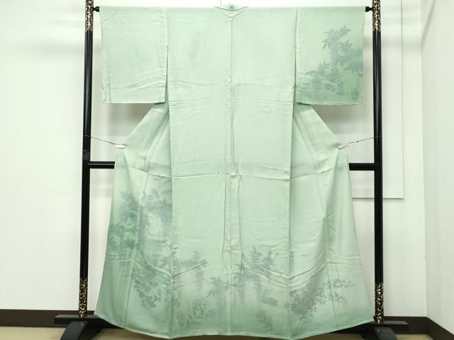 ☆専用☆紗絽袷 正絹 着物“オパールグリーンの月食☆”訪問着N-76 ☆専用☆紗絽袷 正絹 着物“オパールグリーンの月食☆”訪問着