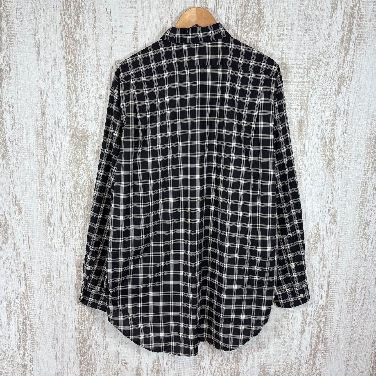 90s ポロゴルフ ラルフローレン POLO GOLF RALPH LAUREN LOFTING チェック 長袖 シャツ くすみブラック 黒