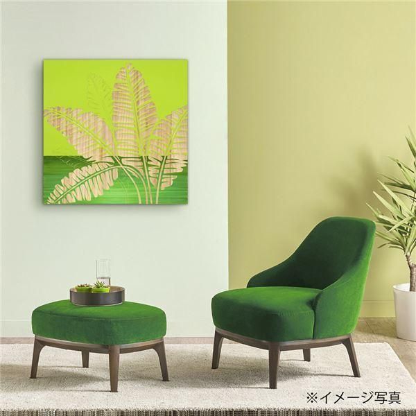 美術品・アンティーク・コレクション ユーパワー ウッドスカルプチャーアート 60×60cm 「バナナリーフ」GR+NP
