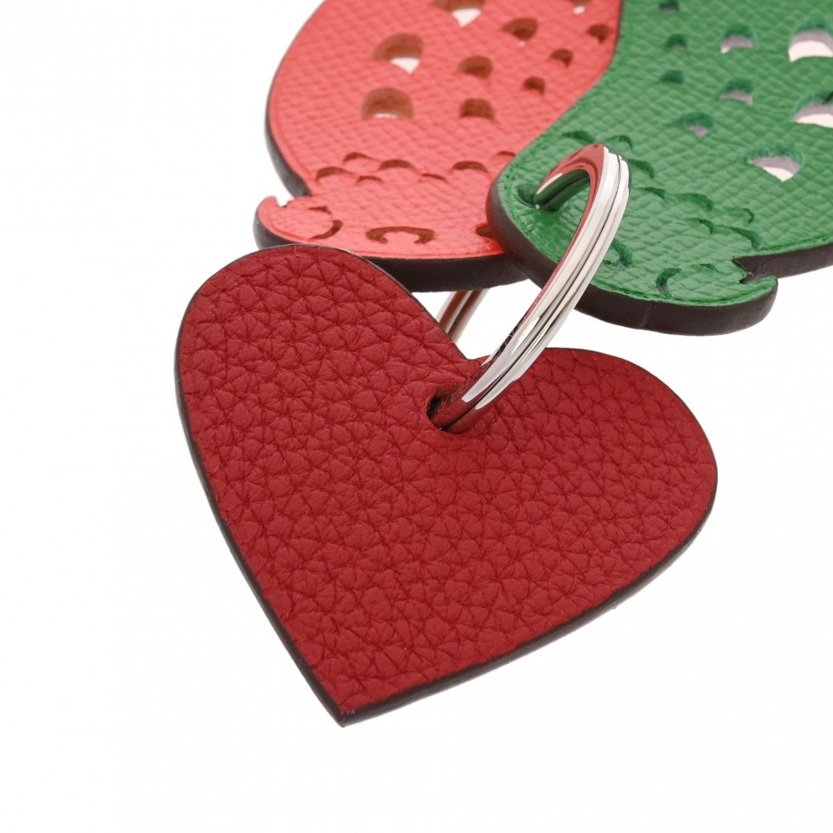 新同 エルメス プティアッシュ インコ&ハート バッグチャーム