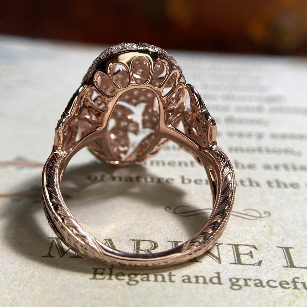 アールヌーボー彫刻 ダイヤモンド1.02ct