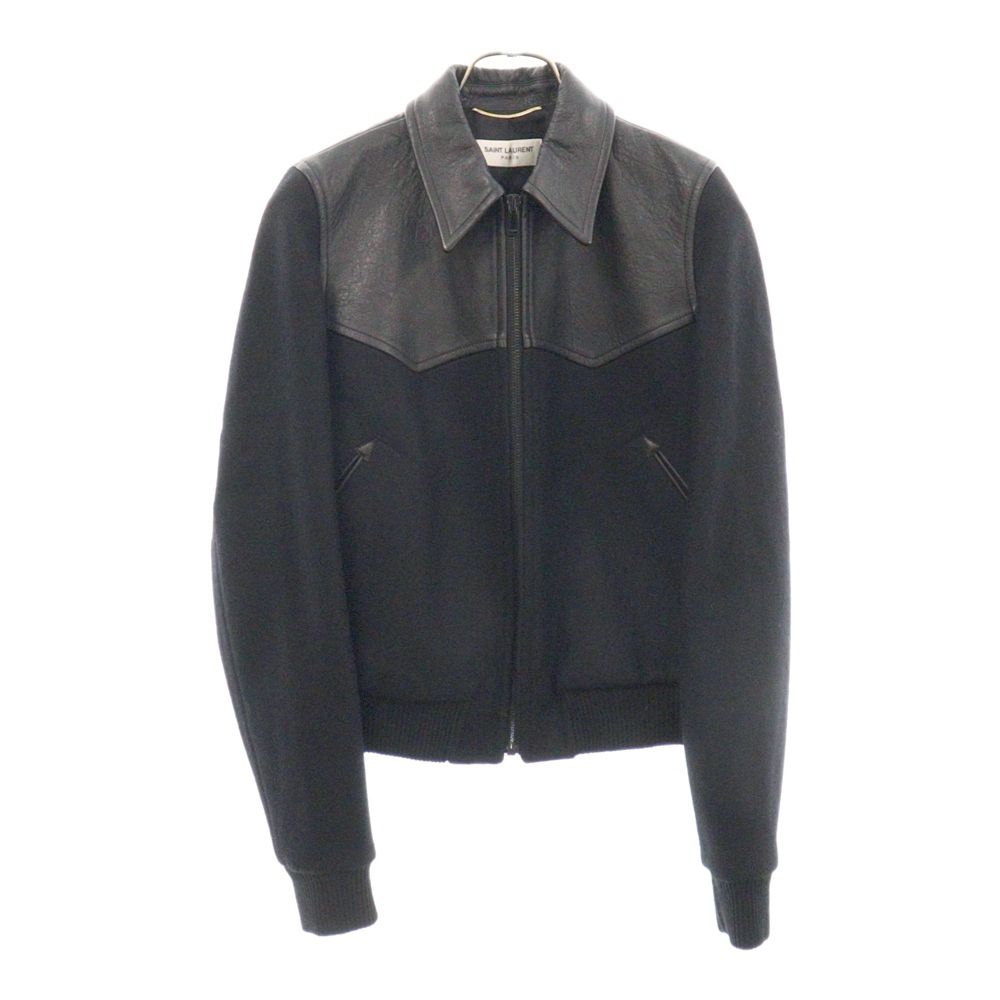 ゆう　激レア 高級ロゴ刺繍 サンローラン ショート チェックブルゾン L 激レア 高級ロゴ刺繍 サンローラン ショート チェックブルゾン L