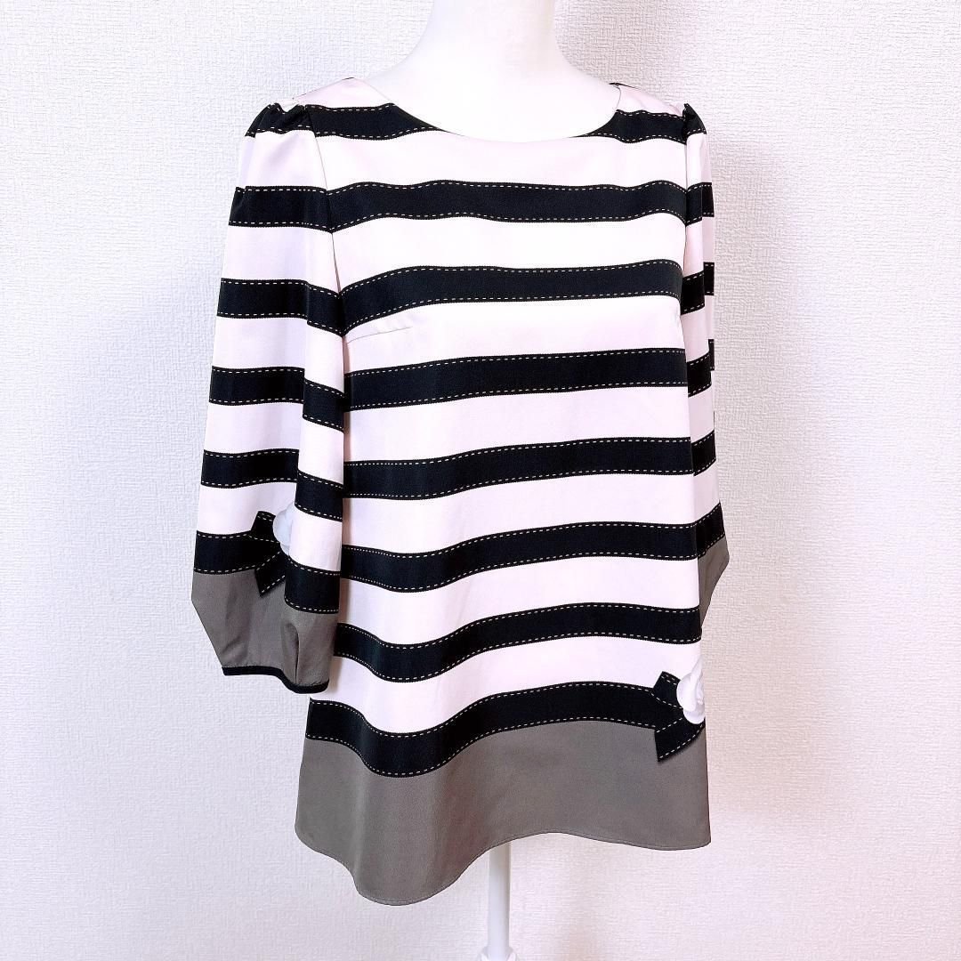 M sGRACY 長袖チュニックブラウス 40 ボーダー