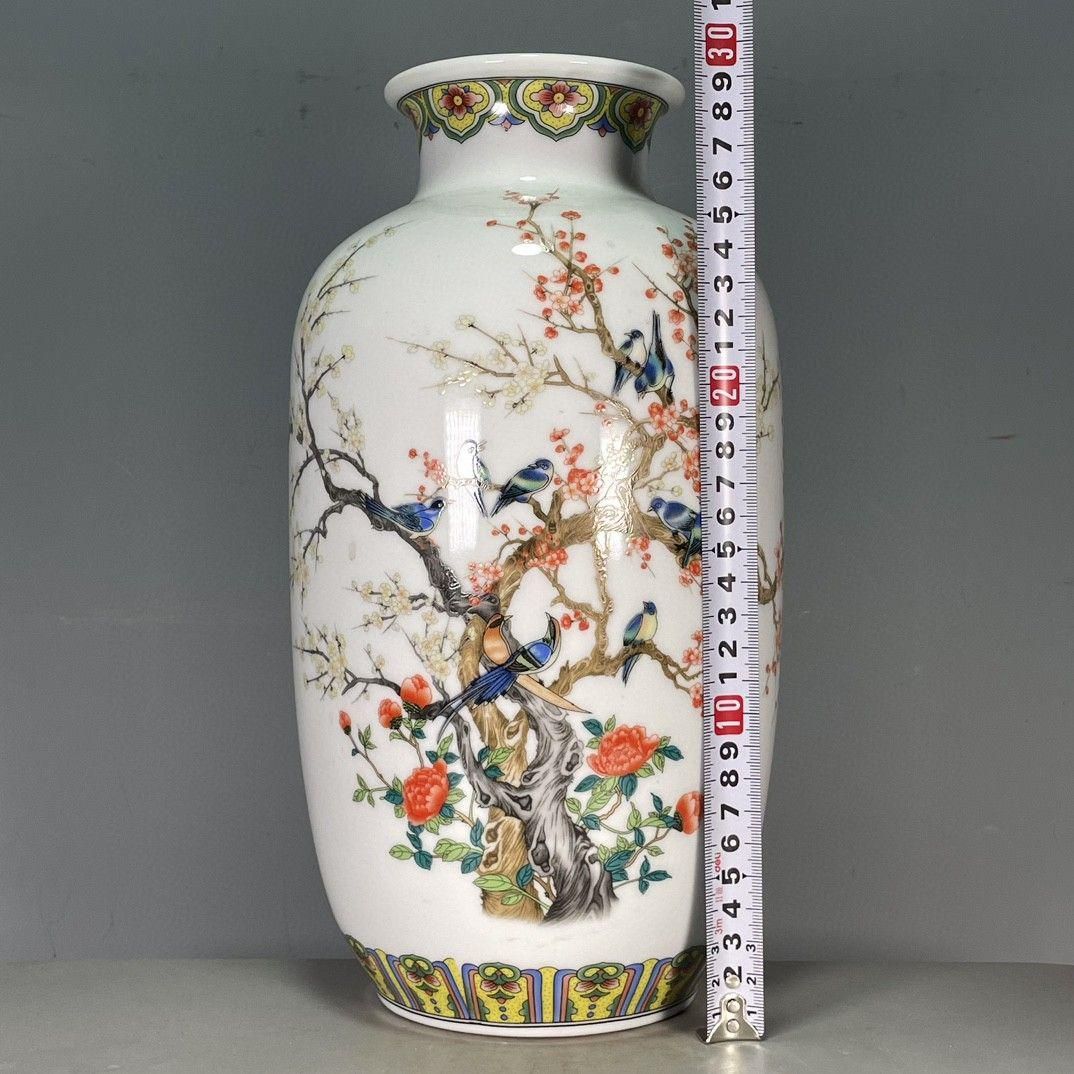 清乾隆粉彩花鳥賞瓶  景徳鎮 陶磁器 装飾品 現代工芸品  美術品 置物 清乾隆粉彩花鳥賞瓶 景徳鎮 陶磁器 装飾品 現代工芸品 美術品