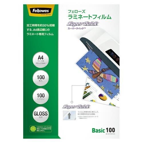 フェローズ ラミフィルム100ミク長辺綴100枚Ａ4 5848101