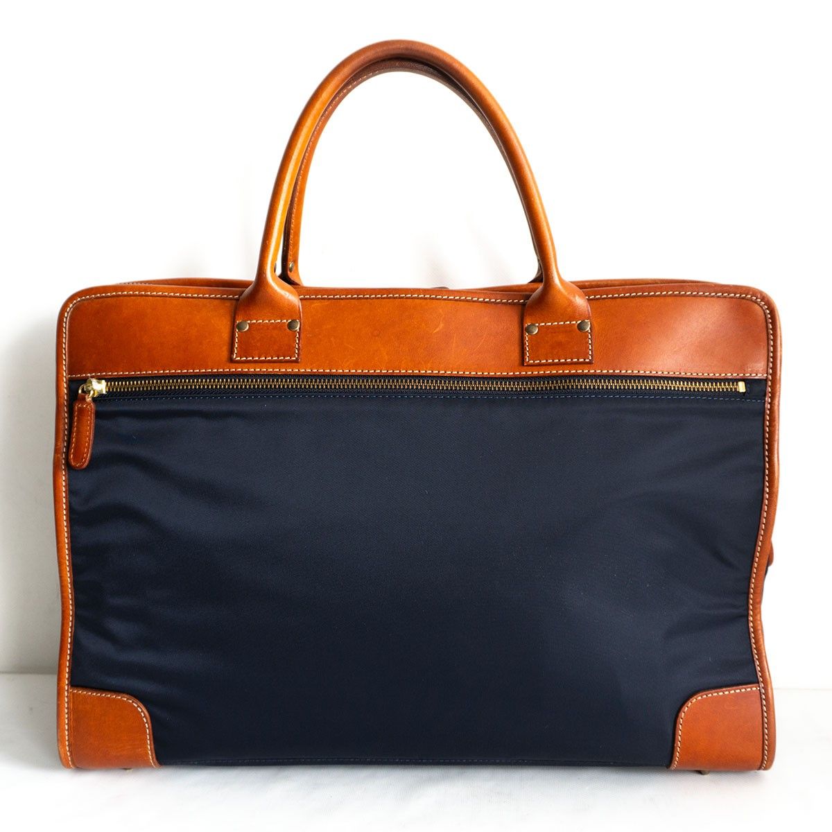 美品)フェリージ Felisi ボストンバッグ ネイビー・ブラウン まとめ