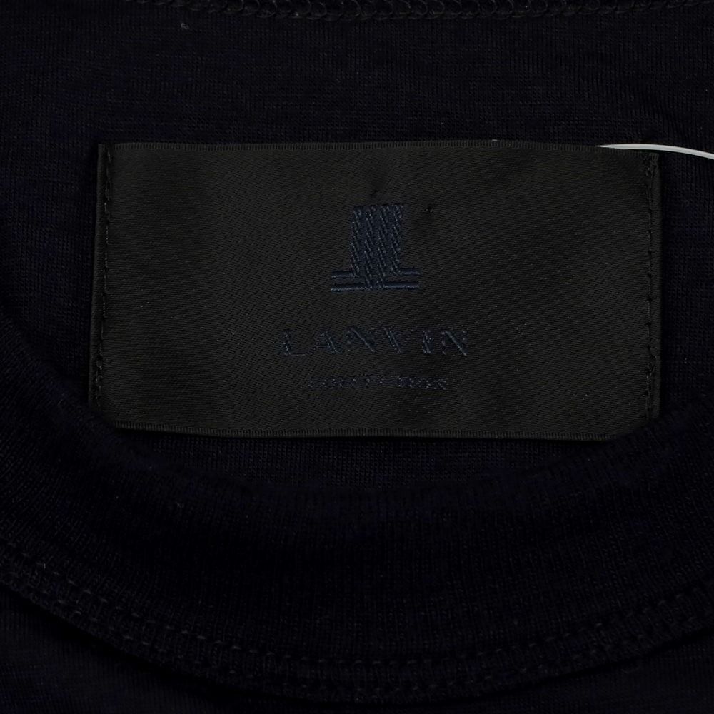 【中古】ランバン LANVIN ウール クルーネック 半袖Ｔシャツ ダークネイビー【サイズ48】【メンズ】