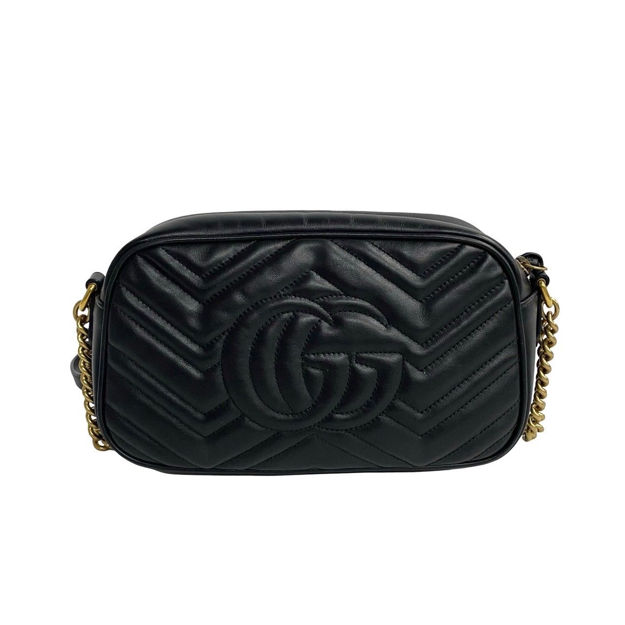 極 美品 GUCCI グッチ GGマーモント キルティング ロゴ 金具 レザー 本 
