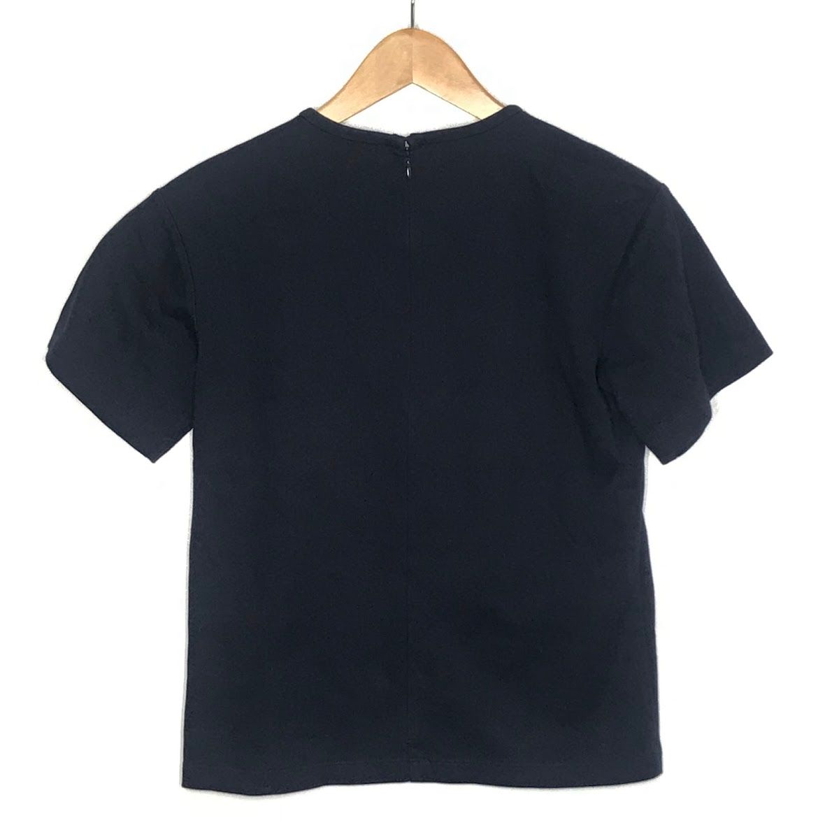 JIL SANDER フリル付きネイビー半袖Tシャツ JIL SANDER NAVY(ジルサンダーネイビー) Different fabric frill