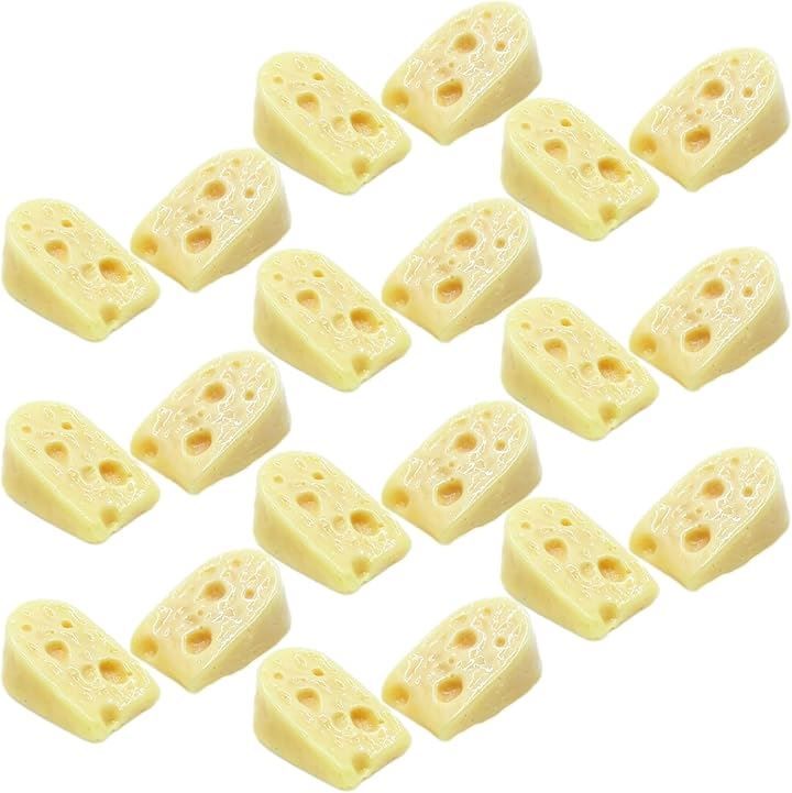 Thumbnail of NOELAMOUR Cheese Food Sample Miniature Model Emmental Realistic Food Replica Display Props Decoration (U-shaped cheese, 20 pieces)