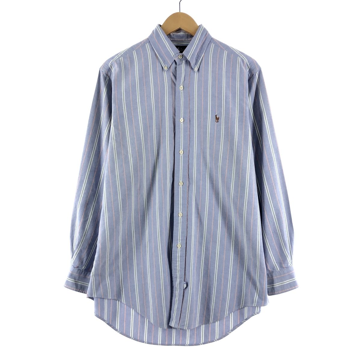 古着 ラルフローレン Ralph Lauren 長袖 ボタンダウンストライプシャツ メンズL/eaa373774