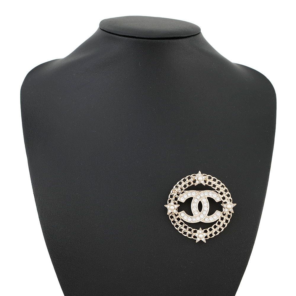 シャネル ブローチ ココマーク ラウンド スター メタル ラインストーン