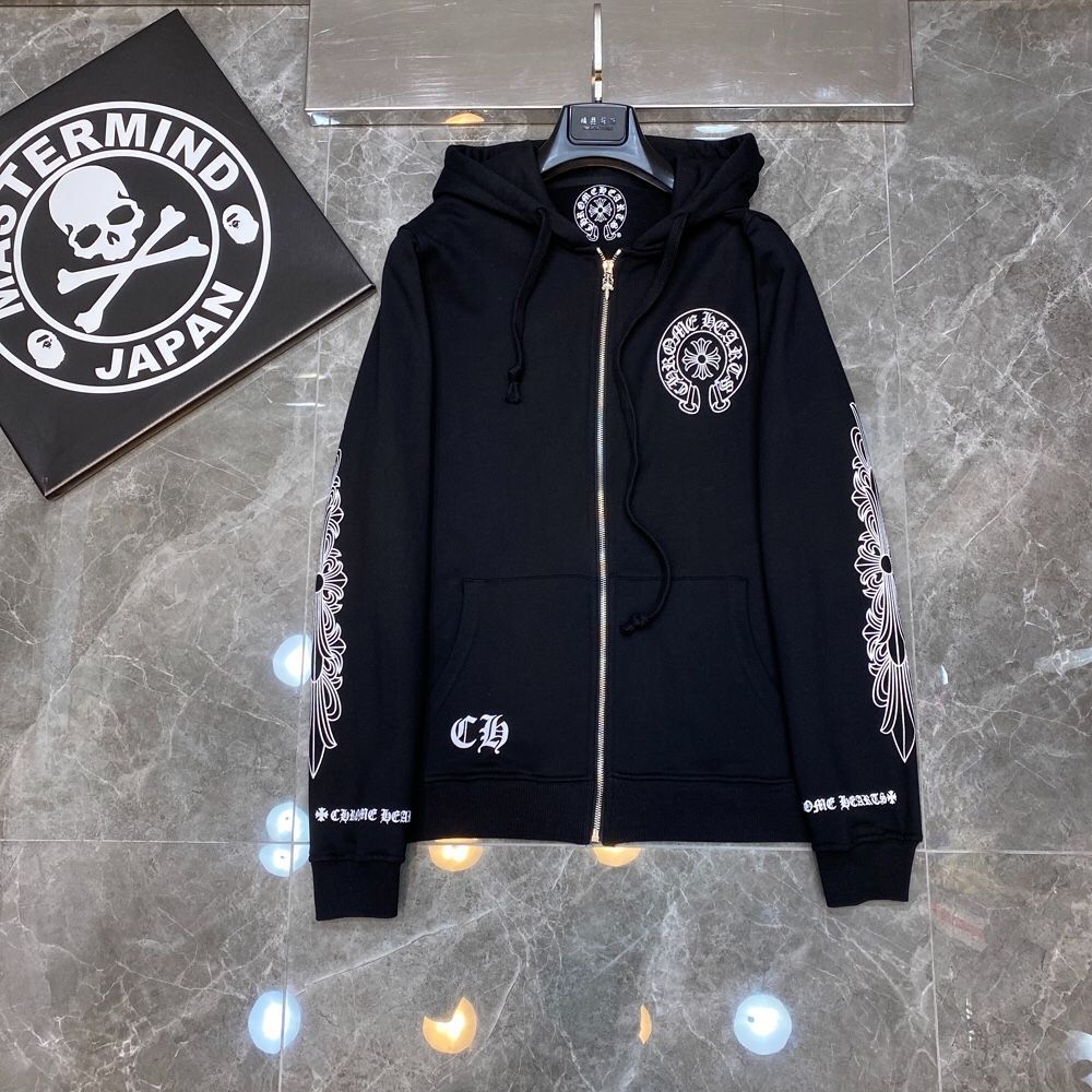 実物の写真 新品 Chrome Hearts クロムハーツ ジップアップパーカー L