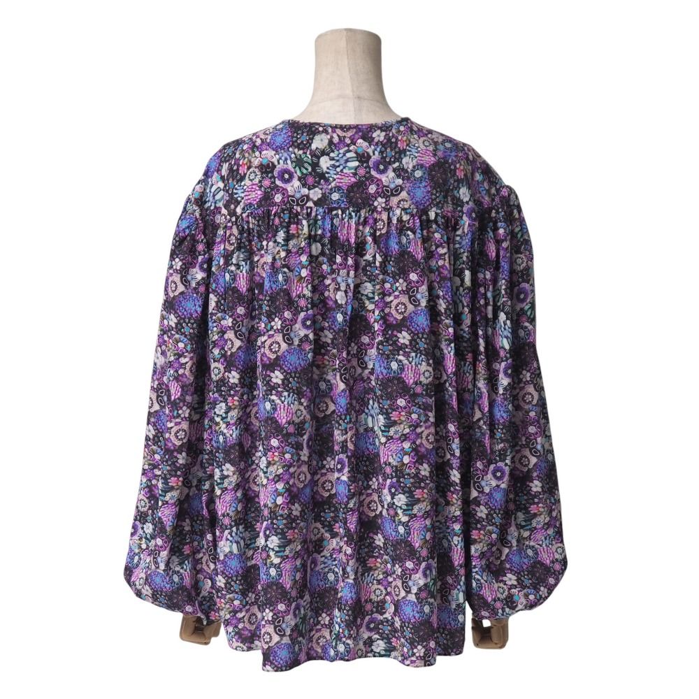 ISABEL MARANT イザベルマラン ブラウス サイズ38 Brunille フローラル シャツ ノーカラー チュニック プルオーバー ブランド古着 20251021|RA6405