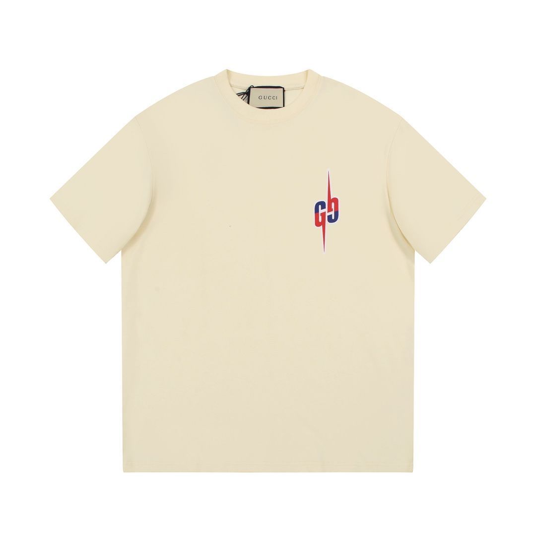 GUCCI 2025春夏 サンダーボルトプリントTシャツ |