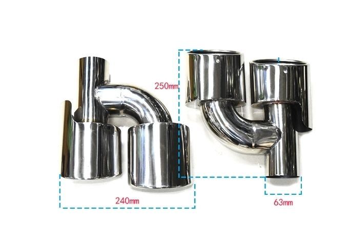 ベンツ Cクラス W204 C180C200C260C300 マフラーカッター テールパイプ デュアル4本出し C63AMGルック 外装左右セット AMGロゴ付き