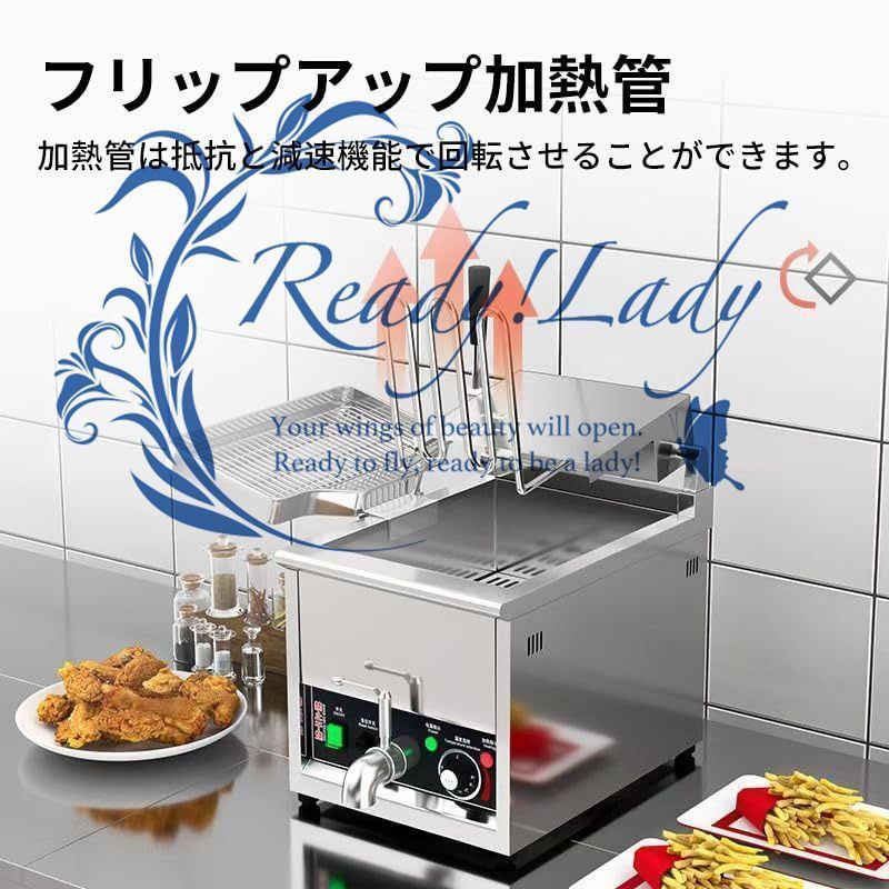 業務用フライヤープロのガスフライヤー バスケットと蓋付業務用家庭用キッチン用金属管付きステンレス鋼カウンタートッププロパン