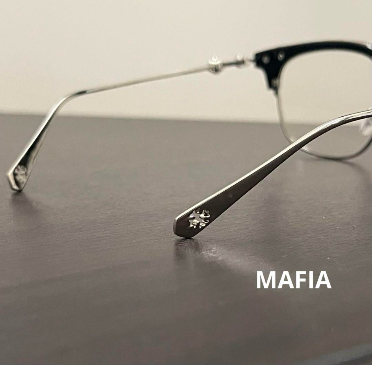 Silver サーモントメガネ ハーフリム 伊達メガネ シルバー クリア 