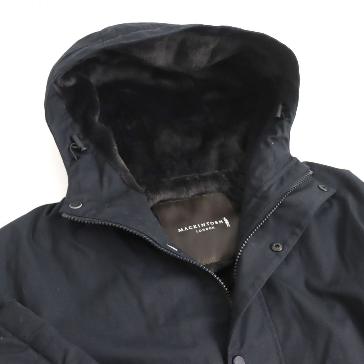 美品☆マッキントッシュロンドン　コーデュラナイコフーデッドアウター　ボア　近年 美品☆マッキントッシュロンドン コーデュラナイコフーデッド
