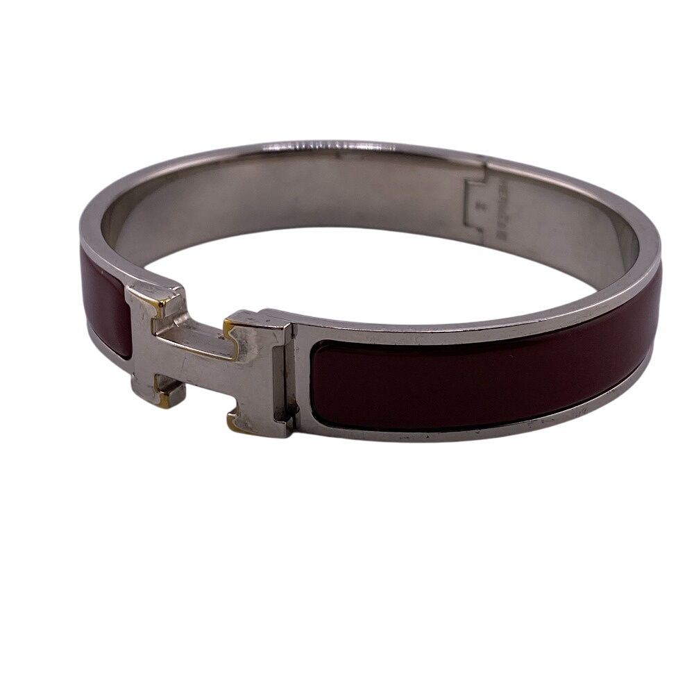 ５％OFF フォロワークーポン HERMES エルメス クリッククラックPM クリックHファン バングル ブレスレット ブランド レッド レディース