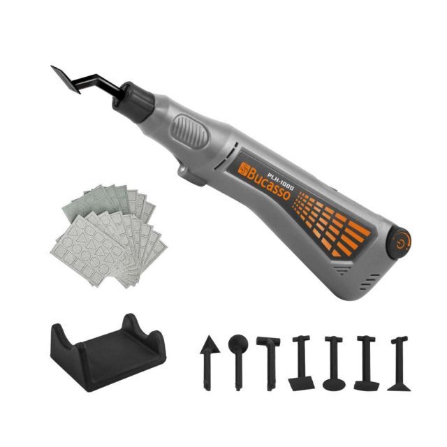 Bucasso ペンサンダー バッテリー式 LEDライト搭載 無段階調速 最大8000回|分 プラモデルヤスリセット 先端アーバー8種 ヤスリペーパー 5種計15枚 ヤスリ加工 仕上げ PLH-1000